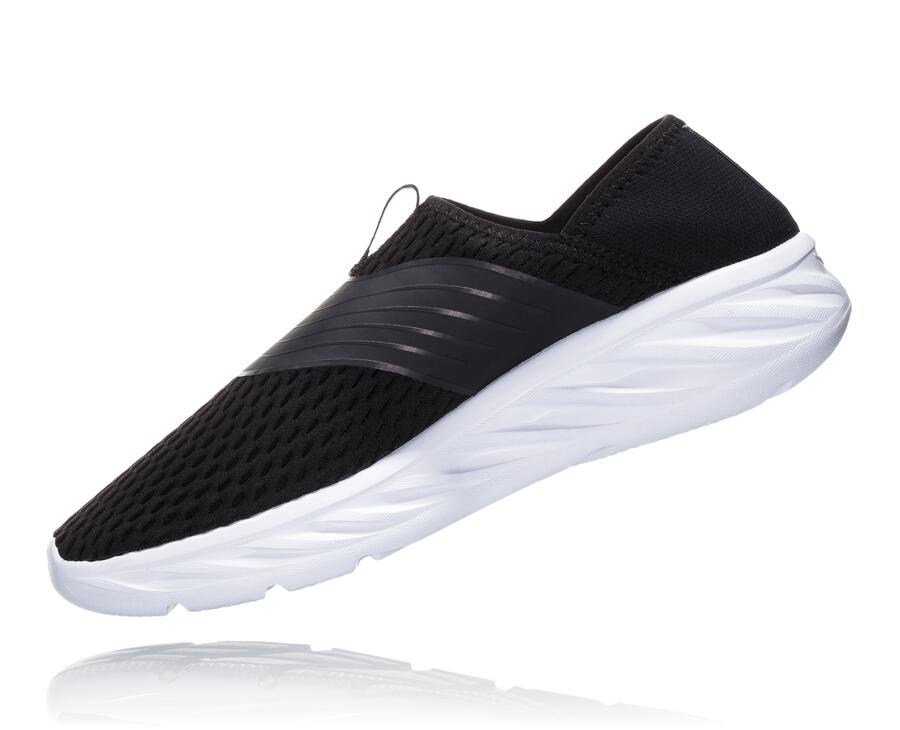 Sandalias Hoka One One Hombre - Ora Recovery - Negras/Blancas - FAD061435